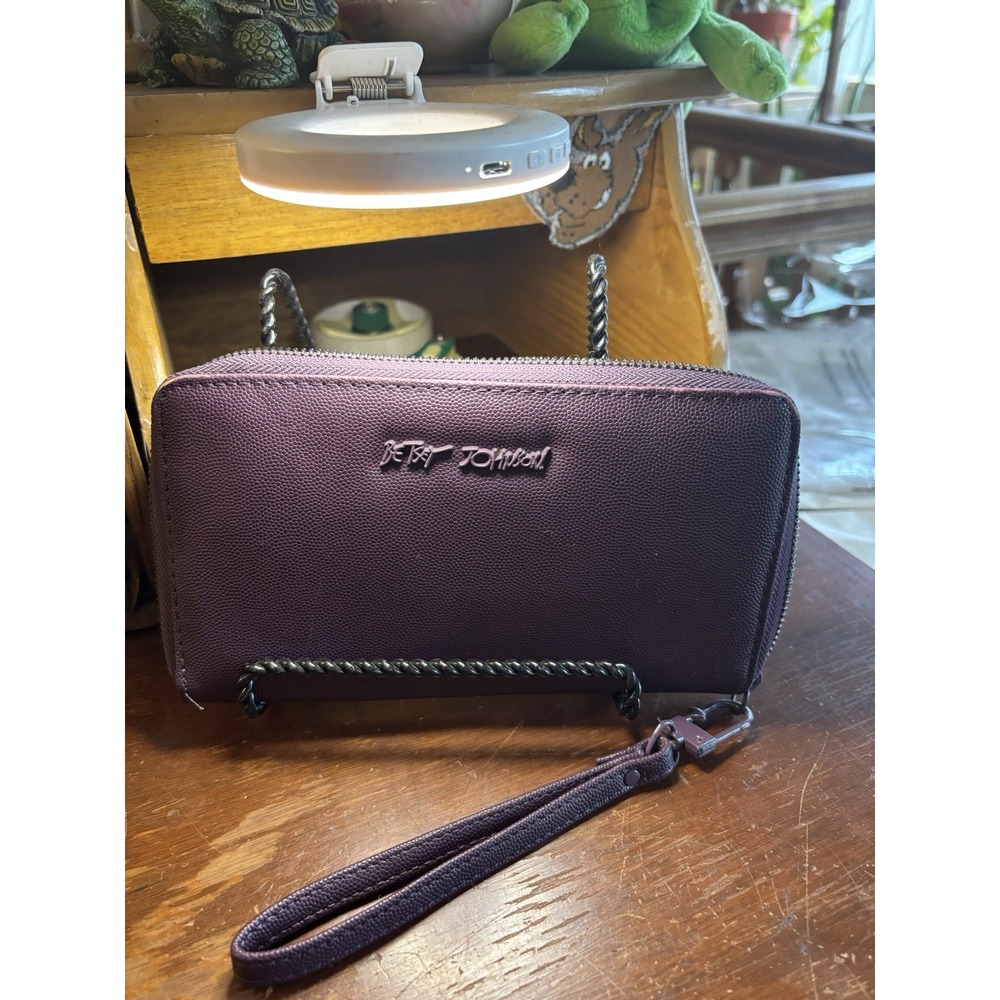 Betsey Johnson Deep Purple Wallet Zip Around Clutch Wristlet